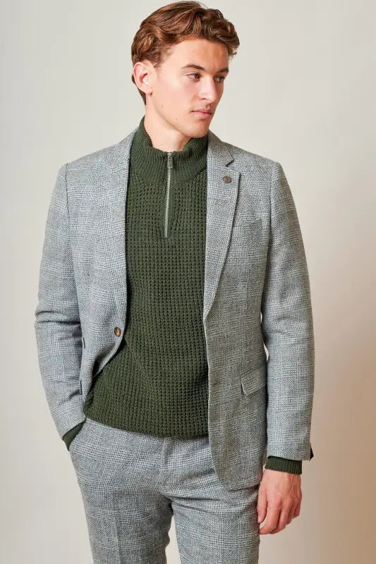 Marc Darcy - Kavaj Tweed Kris Silvergrå