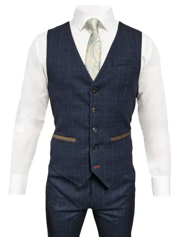 CASTLESON – Väst Admiral Check Navy