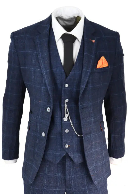Tredubbel tweedkostym Cody Blue