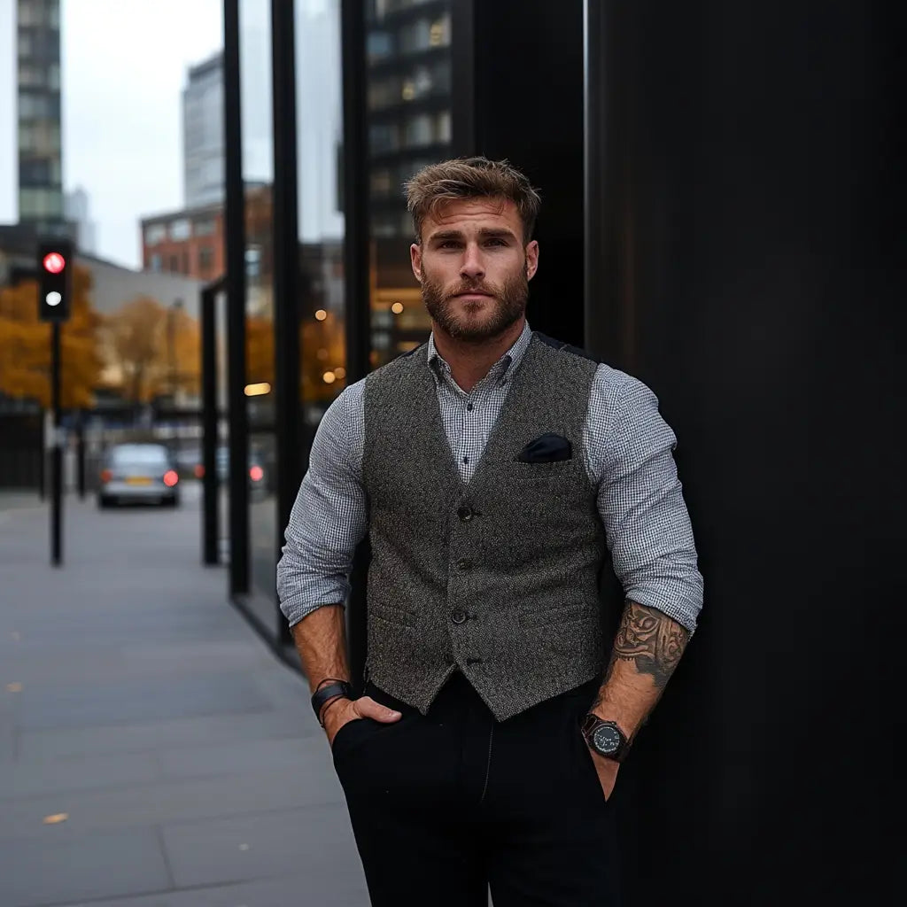 Hur kombinerar du en väst som man?