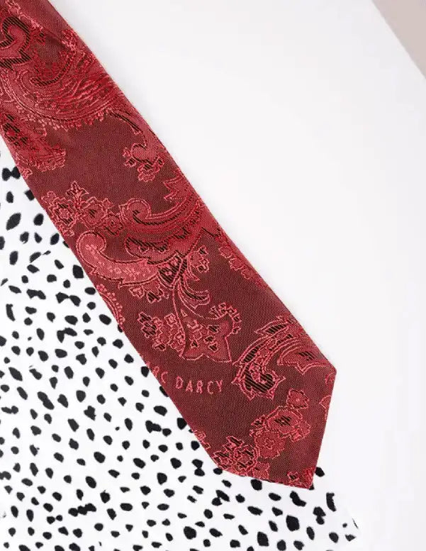 Barnslips Wine Red Paisley - stropdas kind