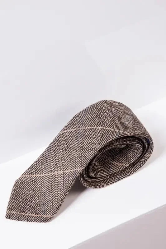 Beige Tweedslips | Marc Darcy - Stropdas