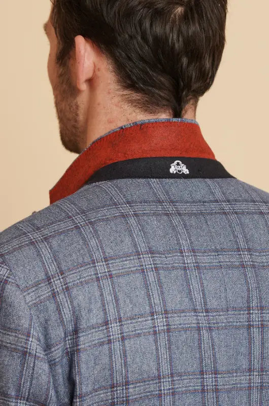 Blått rutigt kostym - Abbott Blue Tweed Check - driedelig