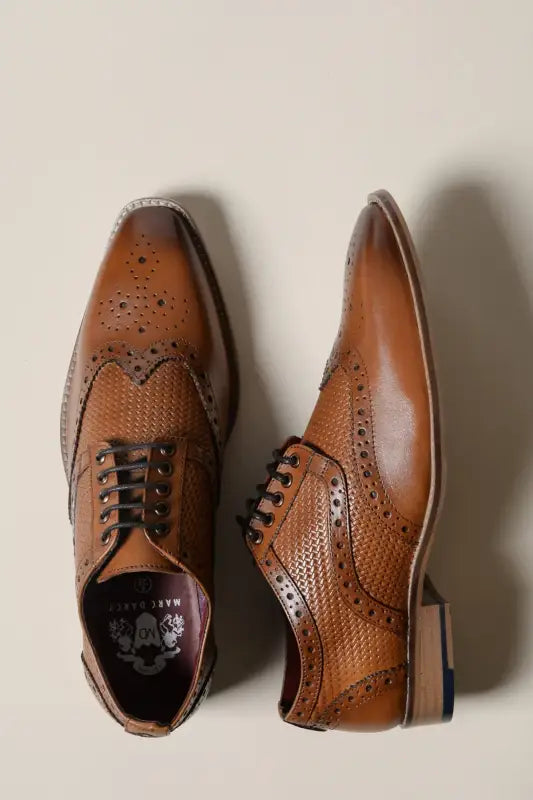 Bruna läderskor Marc Darcy Brandon Wingtip brogue - schoenen