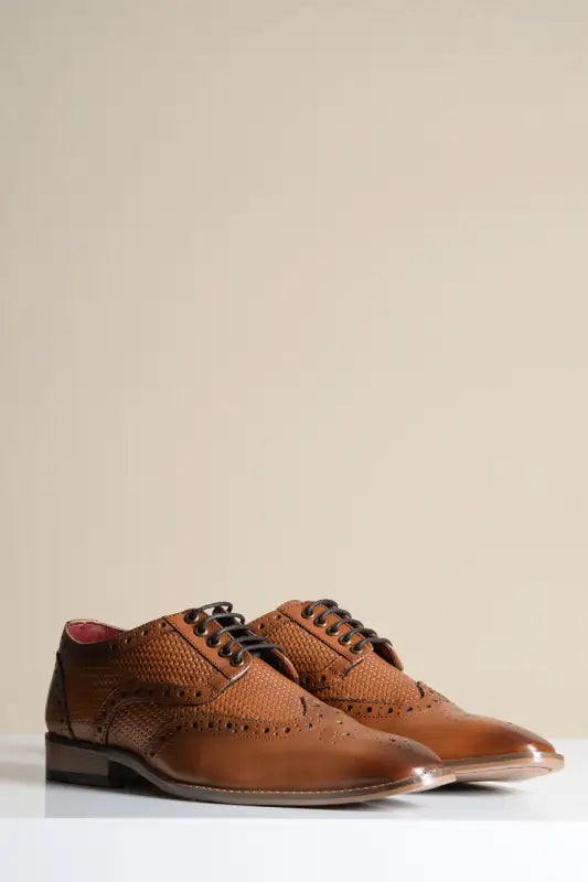 Bruna läderskor Marc Darcy Brandon Wingtip brogue - schoenen