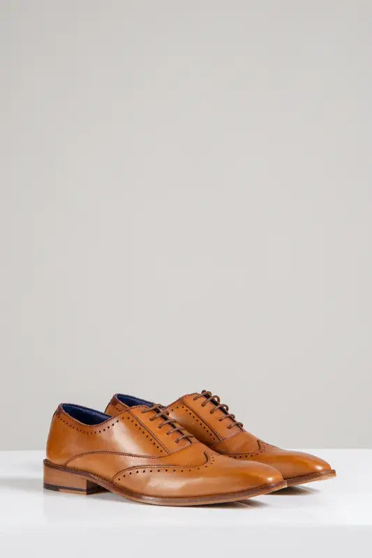 Bruna läderskor Marc Darcy Carson Wingtip brogue - schoenen