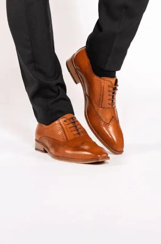 Bruna läderskor Marc Darcy Carson Wingtip brogue - schoenen