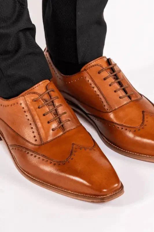 Bruna läderskor Marc Darcy Carson Wingtip brogue - schoenen