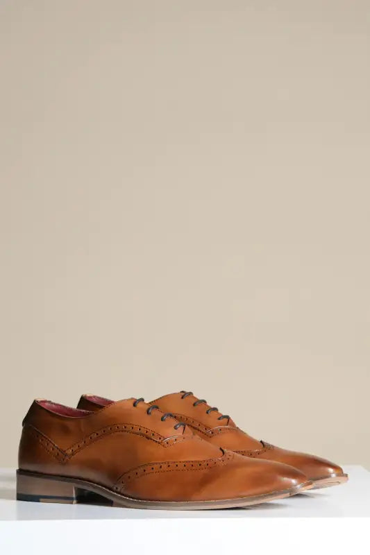 Bruna läderskor Marc Darcy Dawson Wingtip brogue - schoenen