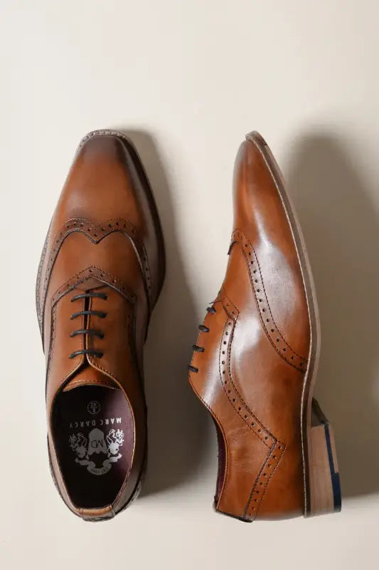 Bruna läderskor Marc Darcy Dawson Wingtip brogue - schoenen