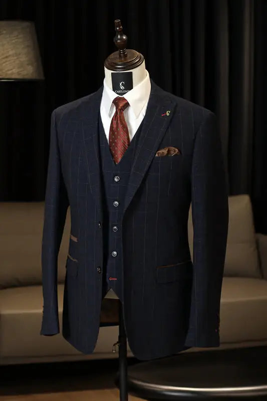 CASTLESON Admiral – Tredelad Kostym För Herrar Rutig