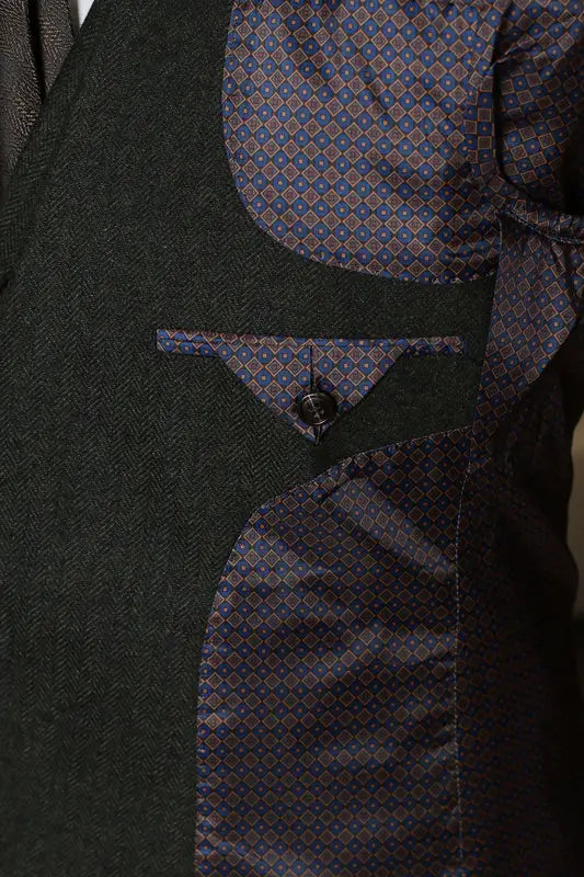 CASTLESON Chief – Herrkostym Olivgrön Tweed Mix & Match