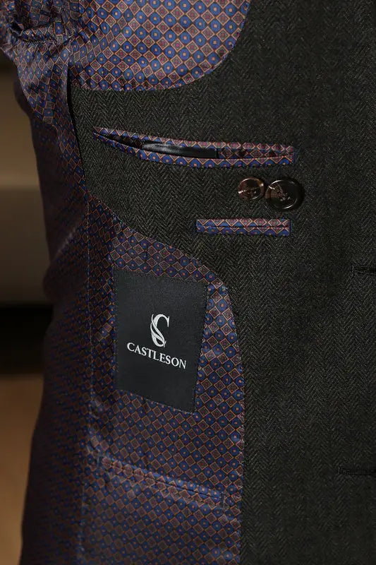 CASTLESON Chief – Herrkostym Olivgrön Tweed Mix & Match