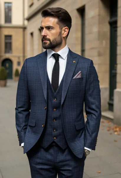 CASTLESON Phantom – Tredelad Kostym För Herrar Marinblå