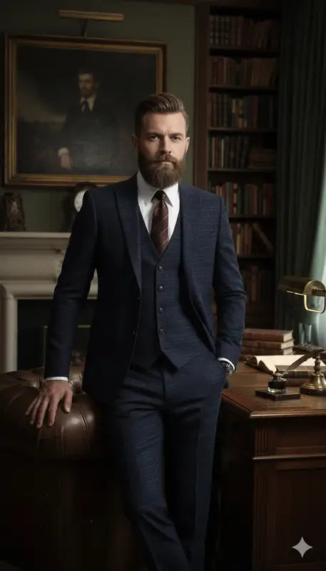 CASTLESON Phantom – Tredelad Kostym För Herrar Marinblå