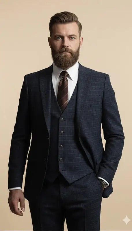 CASTLESON Phantom – Tredelad Kostym För Herrar Marinblå