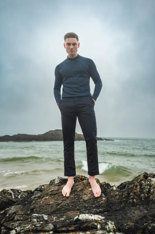Cavani Boom Navy – Pikétröja för herr - pullover
