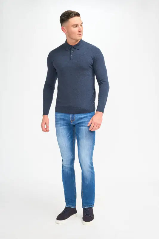 Cavani Boom Navy – Pikétröja för herr - pullover