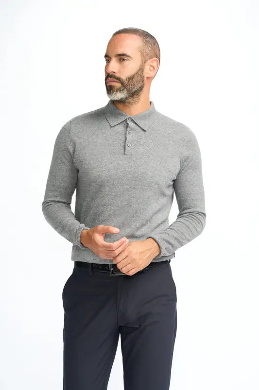 Cavani Boom Navy – Pikétröja för herr - Grå / L - pullover
