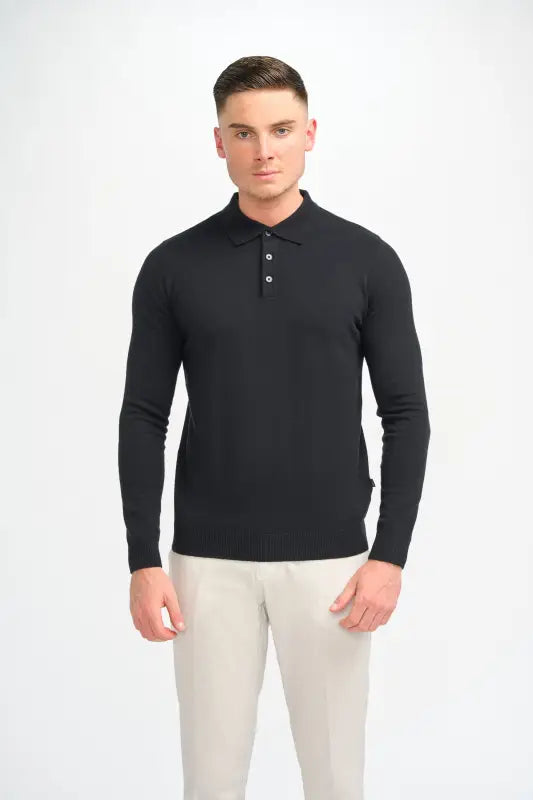 Cavani Boom Navy – Pikétröja för herr - Svart / S - pullover