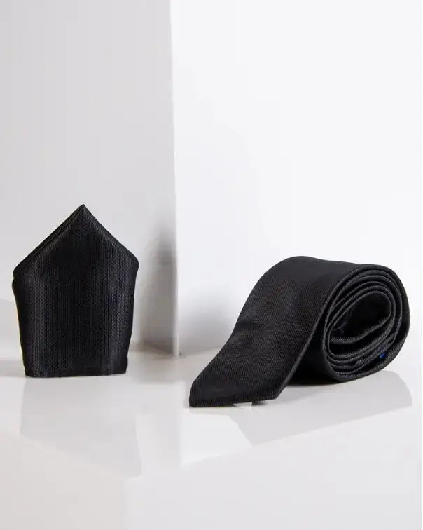 Gentlemens set Iconic Black slips med näsduk | Marc Darcy