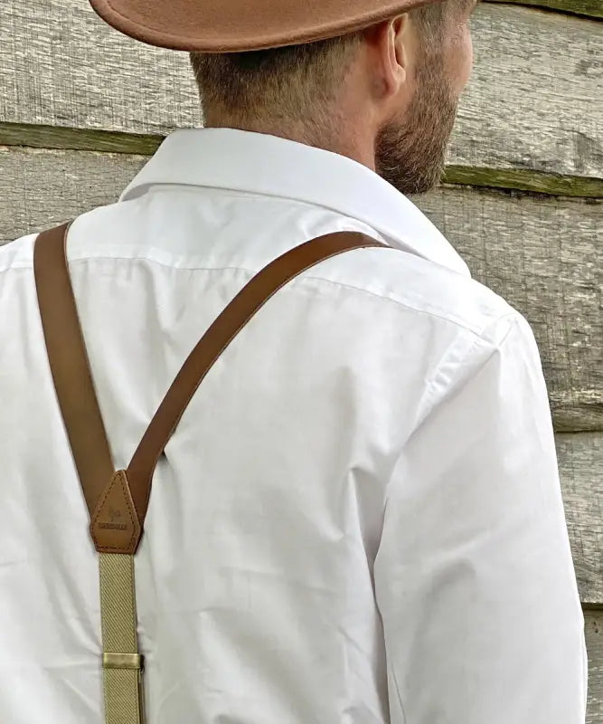 Hängslen Gentleman’s brunt läder - Bretels