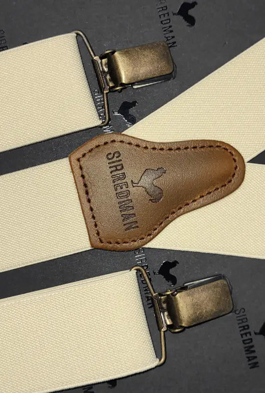 Hängslen Gentleman’s elfenbensvit resår - Bretels