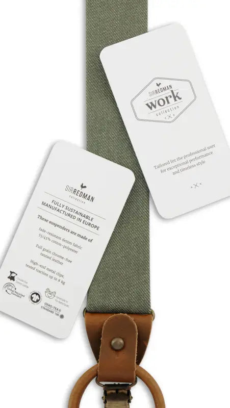 Hängslen Gentleman’s grön denim - Bretels