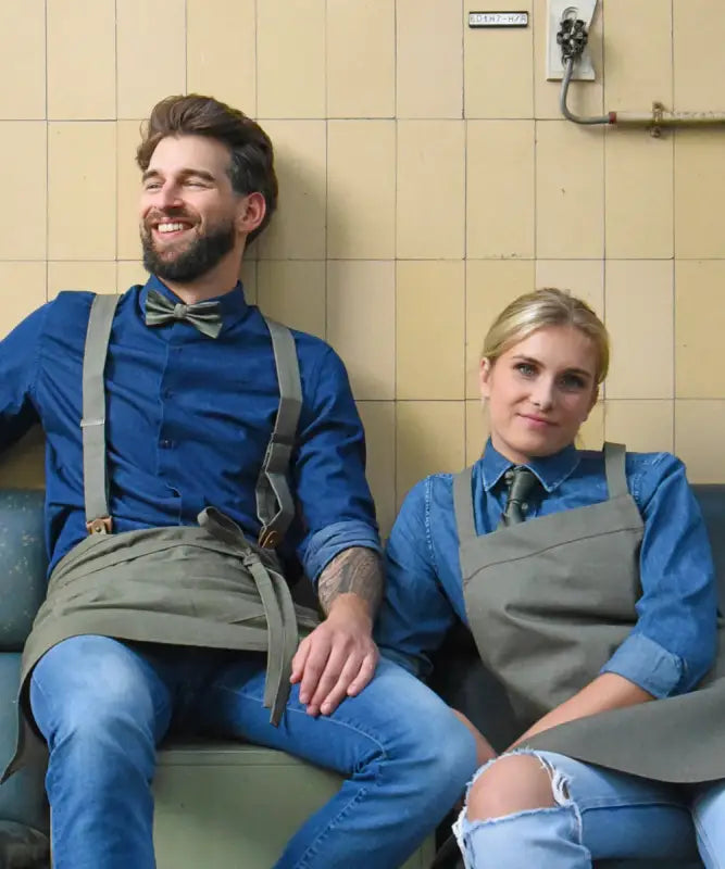 Hängslen Gentleman’s grön denim - Bretels