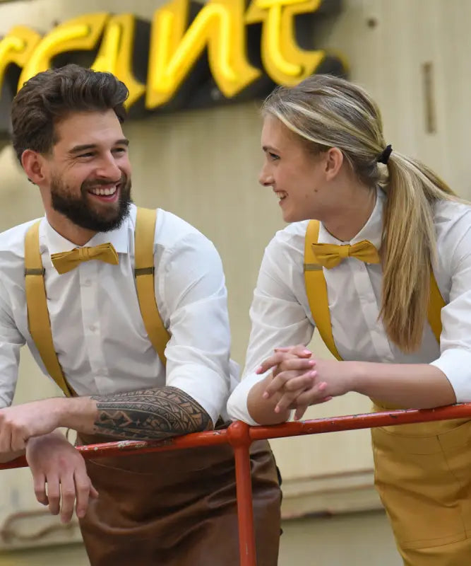 Hängslen Gentleman’s ockra resår - Bretels