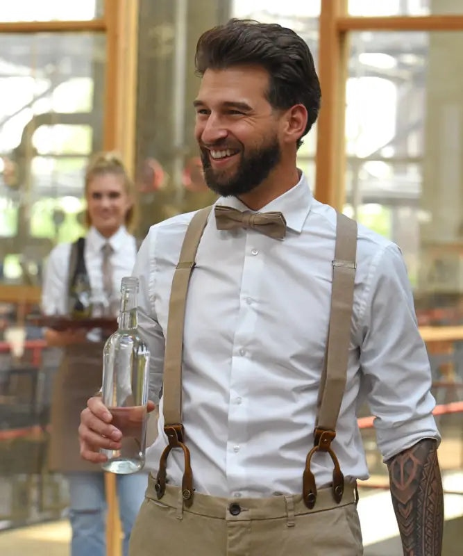 Hängslen Gentleman’s taupe denim - Bretels