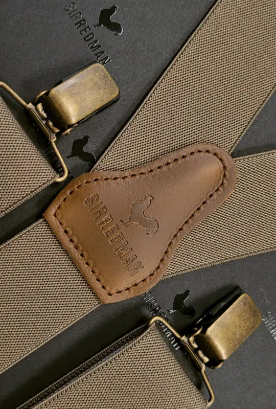 Hängslen Gentleman’s taupe resår - Bretels