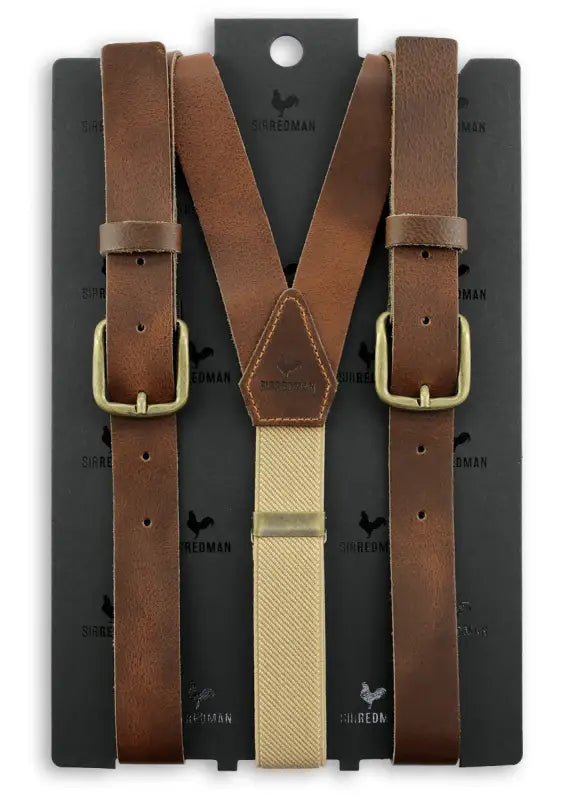 Hängslen robusta Gentleman’s läder brun - Bretels
