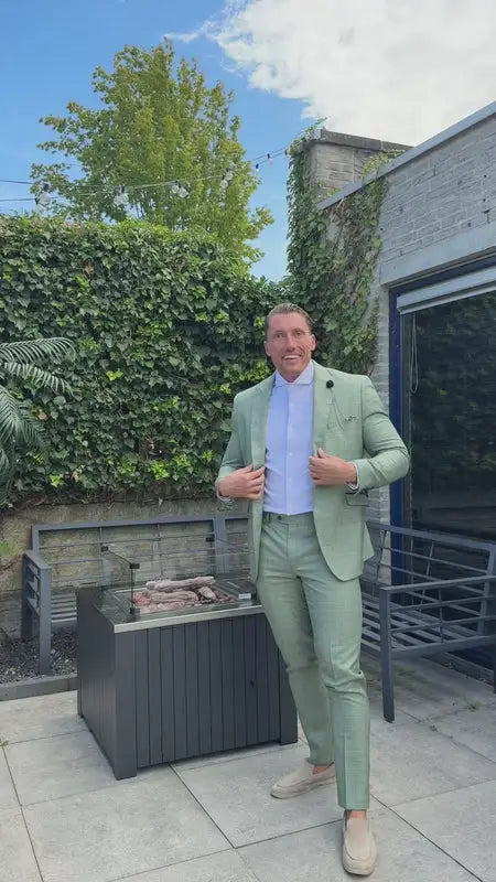 Herrkostym i salviegrönt - Cavani Caridi Sage - driedelig