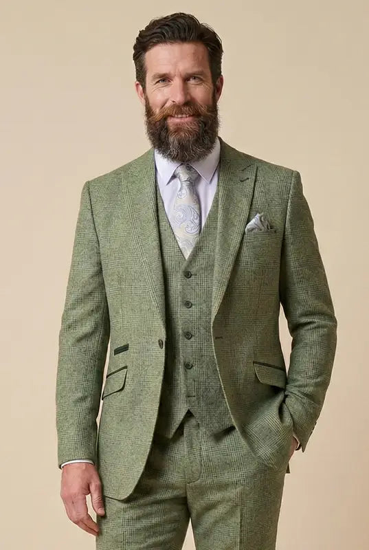 Herrkostym i salviegrönt - Cavani Caridi Sage - driedelig