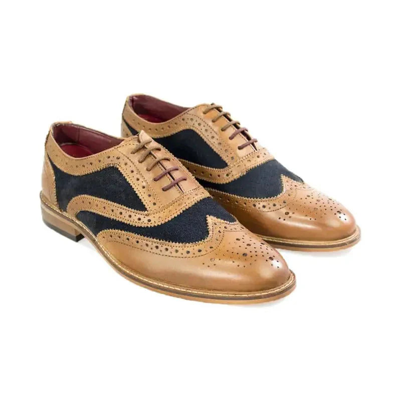 Kostymskor | Cavani Ellington navy tan - schoenen