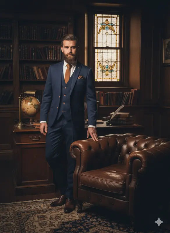 Marinblå kostym - Max Royal Blue tredelad kostym