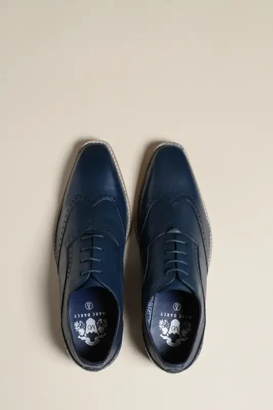 Marinblå läderskor Marc Darcy Dawson - Wingtip brogue