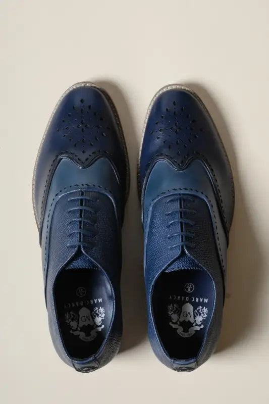 Marinblå läderskor Marc Darcy Ryan - Wingtip brogue