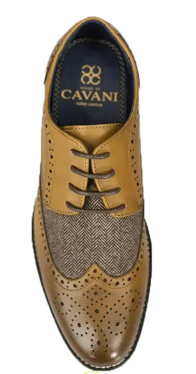 Mörkbruna tweedskor | Cavani Horatio TAN - schoenen