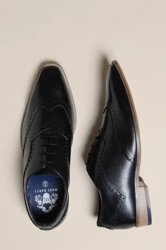 Svarta läderskor Marc Darcy Dawson - Wingtip brogue