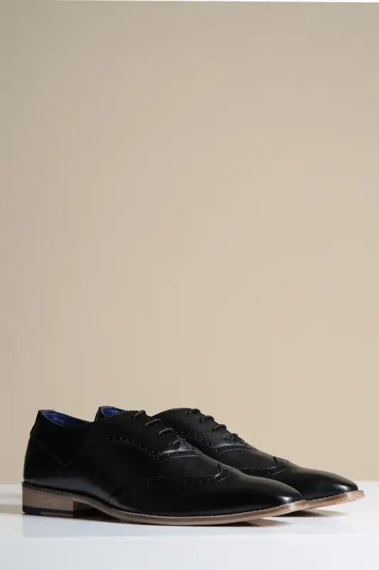 Svarta läderskor Marc Darcy Dawson - Wingtip brogue