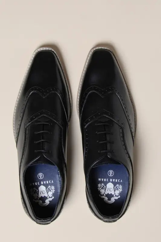 Svarta läderskor Marc Darcy Dawson - Wingtip brogue