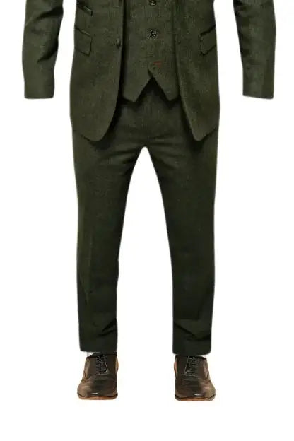 CASTLESON – Byxor Chief Olive Tweed - Pantalon