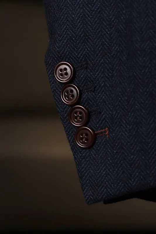 TAVERNY Chief - Herrkostym Navy tweed - driedelig pak