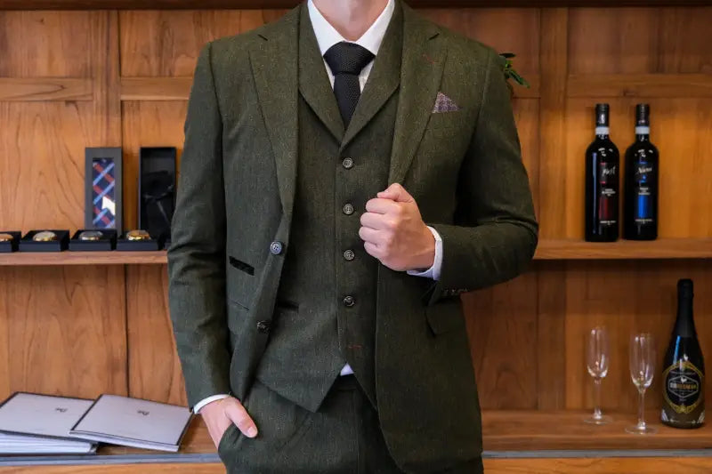 CASTLESON – Kavaj Chief Olive Tweed Colbert