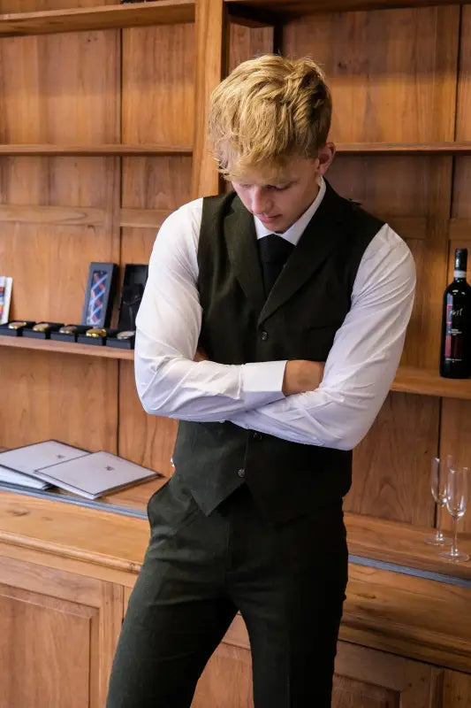 CASTLESON – Väst Chief Olive Tweed - Gilet