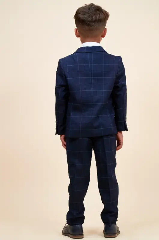 Tredelad kostym för barn – Edison Marinblå - Barnkostym