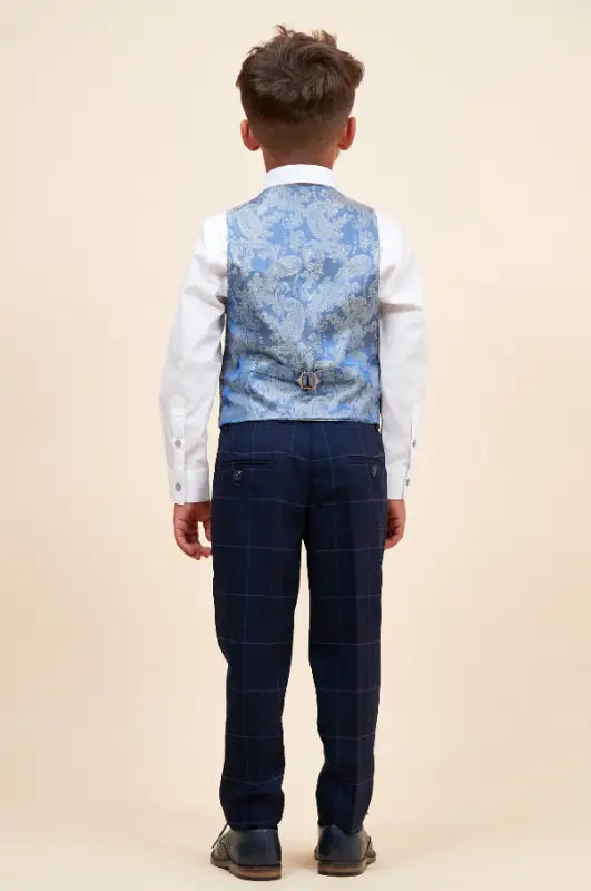 Tredelad kostym för barn – Edison Marinblå - Barnkostym