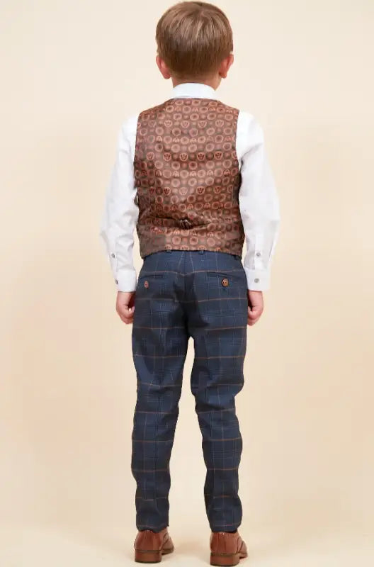 Tredelad kostym för barn – Jenson Marinblå - Barnkostym